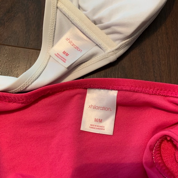 Xhilaration Pink & White Bandeau Bikini Set - Picture 3 of 4